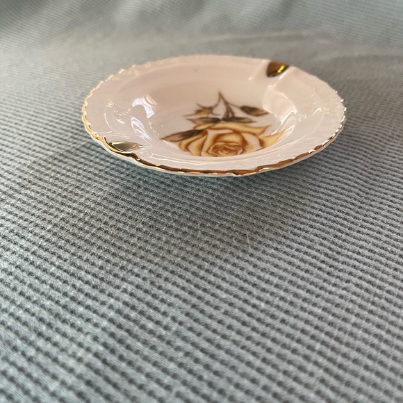 Antique/vintage, mini ceramic ashtray, Japan ORIGstamp, very unique, yellow rose - Picture 8 of 8
